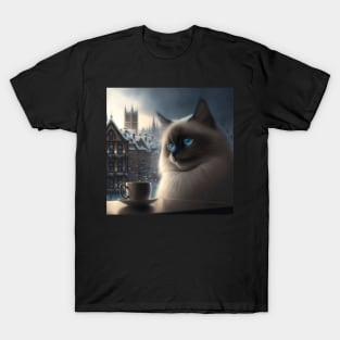 Birman Cat Enjoys A Coffee T-Shirt